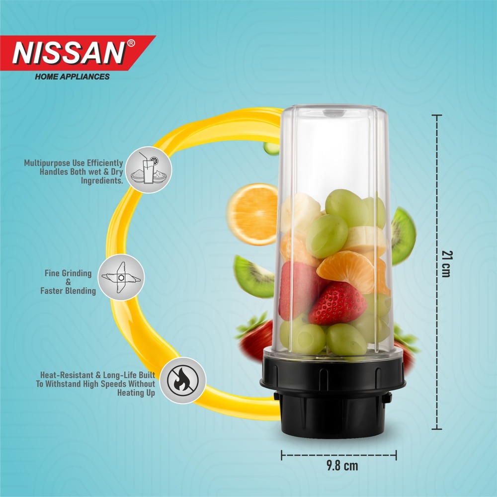 NISSAN HOME APPLIANCES Mixer Grinder Jar | Replacement Jar for Mixer Grinder Jar |Bullet Jar For Mixers | Mixi Jar Durable & Compatible with Most Mixers |Ideal for Juicing & blending (600 ml)